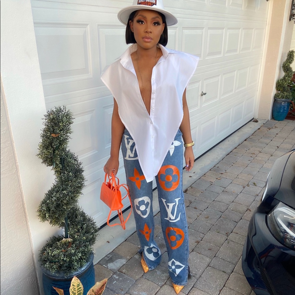 Custom LV monogram jeans